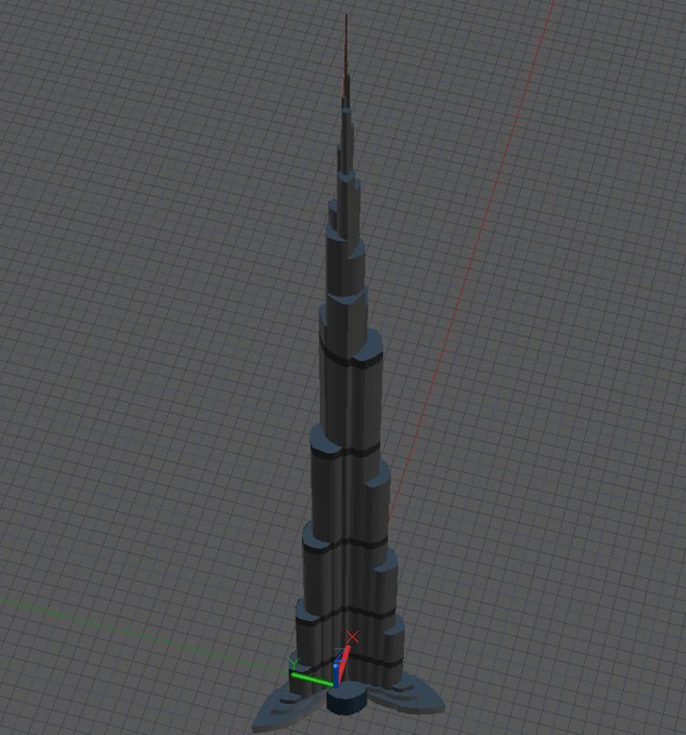 3D Elevation DWG of Burj Khalifa Tower AutoCAD DWG Drawing File