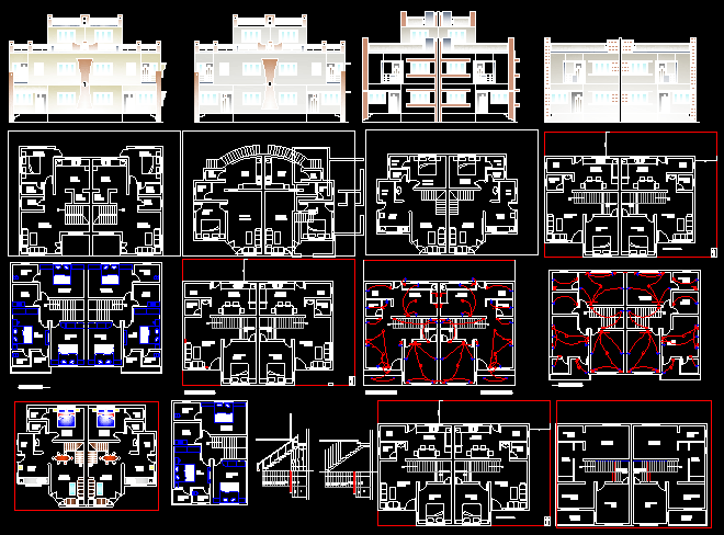 1BHK Twin Bungalow Design Layout with Floor Plan AutoCAD File