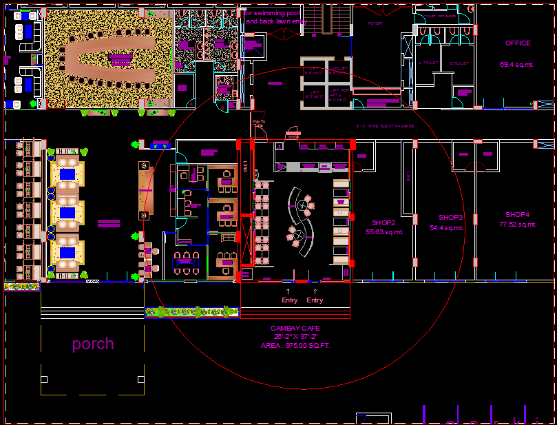Modern Office Interior Layout DWG File for Workspace Planning
