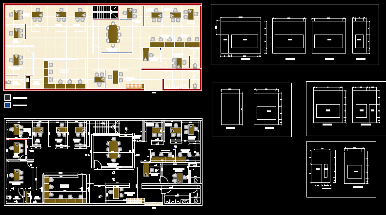 Large Office Interior Plan DWG File View for AutoCAD Design Projects