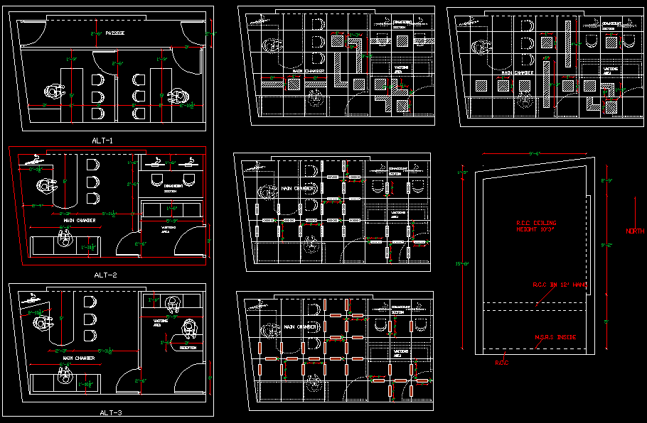 Office Interior Layout View DWG File for AutoCAD Design Projects