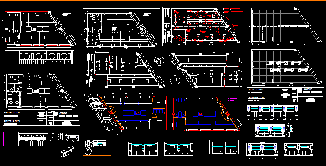 Office Ceiling and View Layout DWG File for Interior Design Projects
