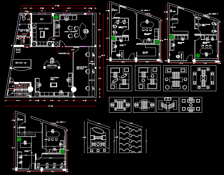Modern Corporate Office Interior and Elevation DWG CAD File Layout 2D