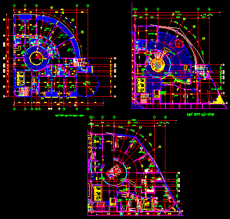 Modern Building Layout and Ceiling Plan Design AutoCAD DWG File