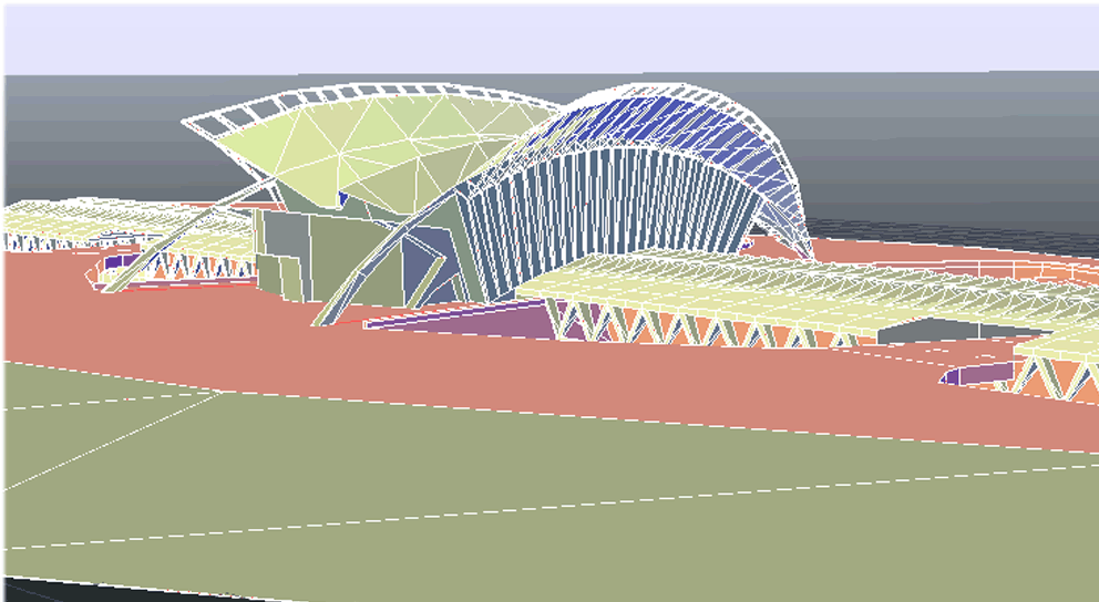 Modern Airport 3D Elevation and Terminal Layout Design DWG File