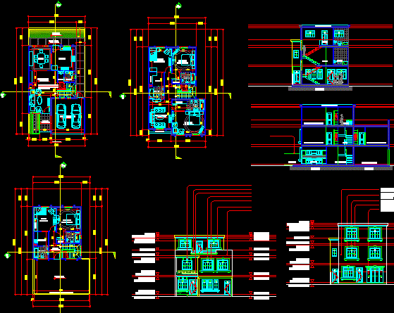 G Plus 1 Modern Villa Floor Plan and Elevation Layout DWG File