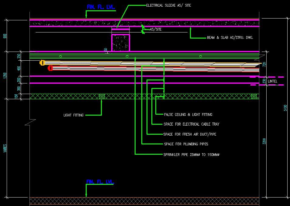 Modern Ceiling Layout Plan with Electrical and Lighting DWG File