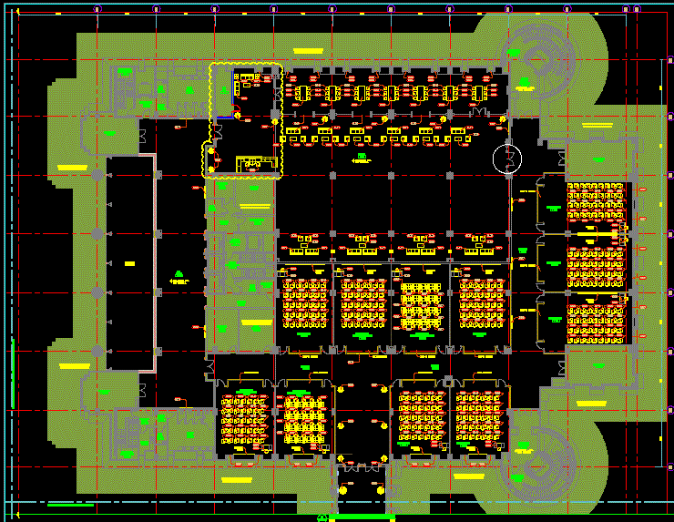 College Building Interior Furniture Layout and Design DWG File