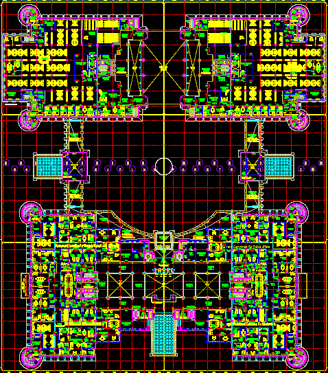 Corporate Office Furniture Layout and Interior Design DWG File