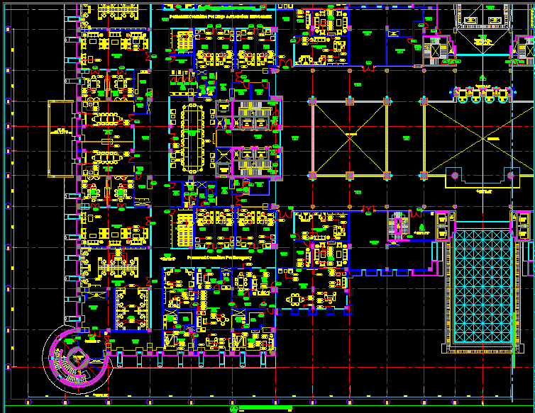 Corporate Office Interior Design and Layout Plan in DWG File