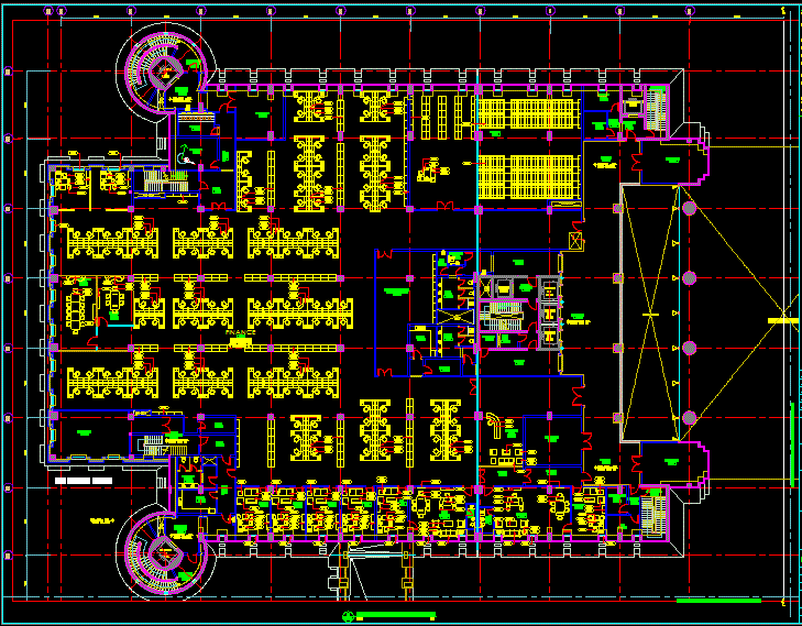 Commercial Office Interior Design and Layout Plan in DWG File