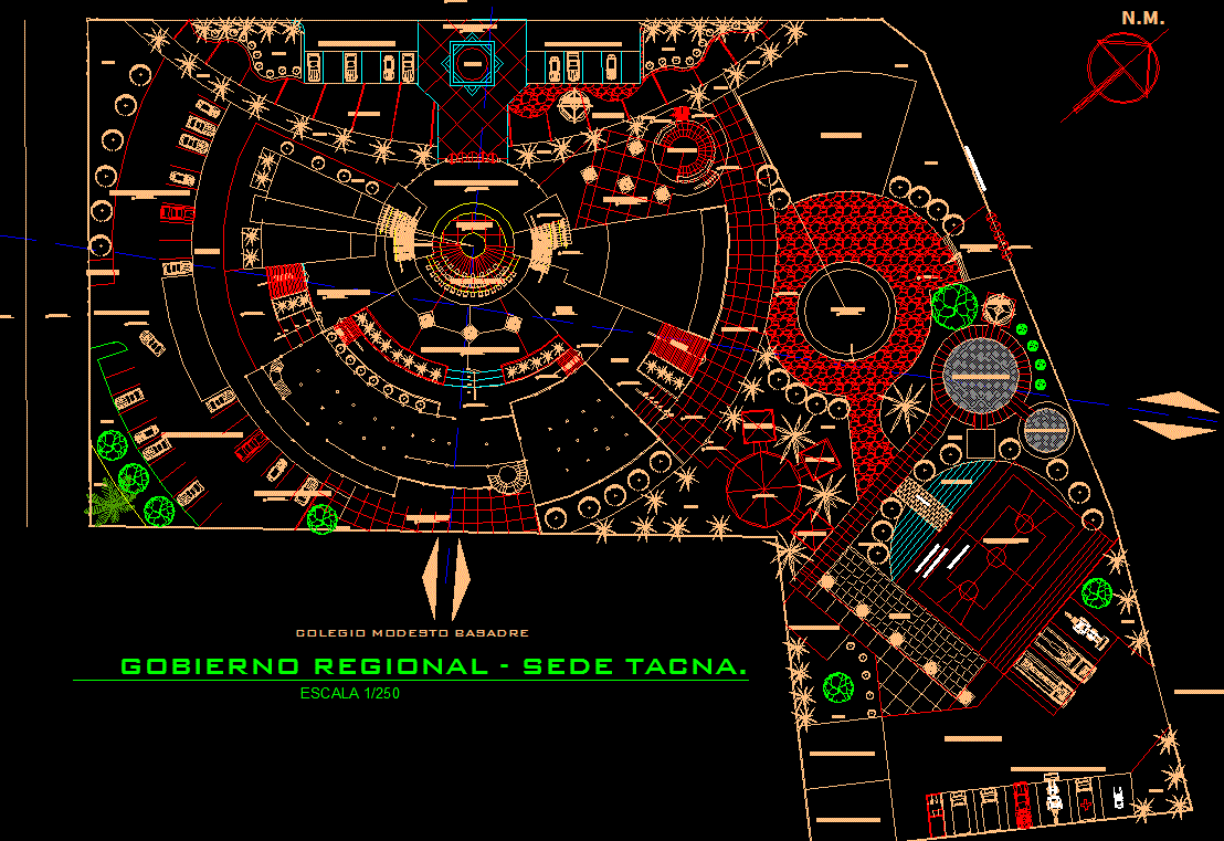 Government Office Landscaping Design Layout Plan in AutoCAD File