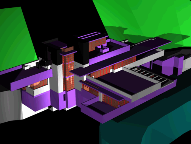 House of the Cascade Architectural Elevation DWG CAD Drawing File