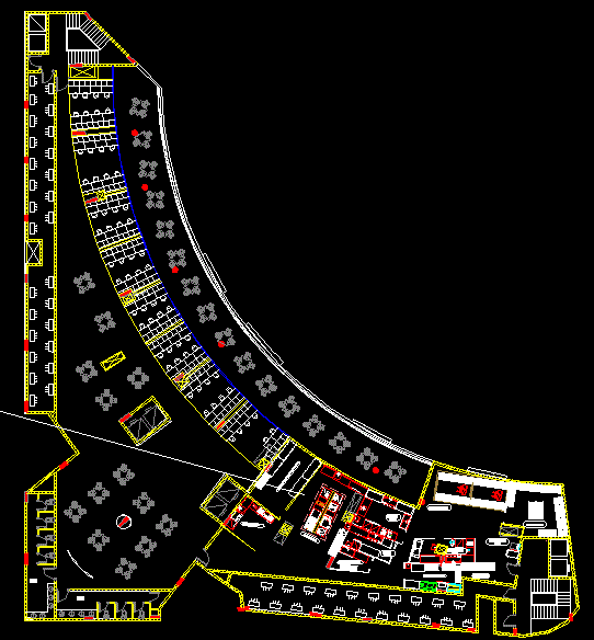 Hotel Kitchen Interior Layout and Dining Plan DWG Drawing File