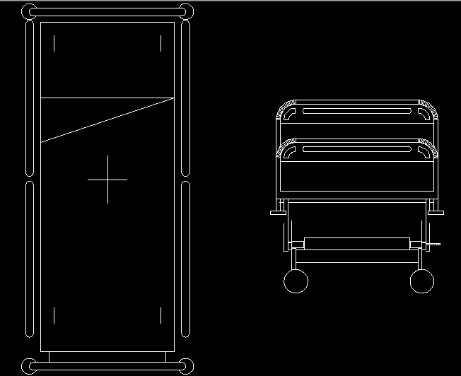 Hospital Bed CAD Block DWG Drawing for Interior and Equipment Design