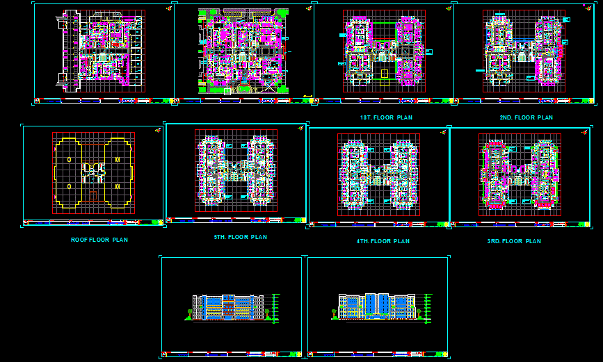 G plus 5 General Hospital Blueprint and Layout Plan in DWG File