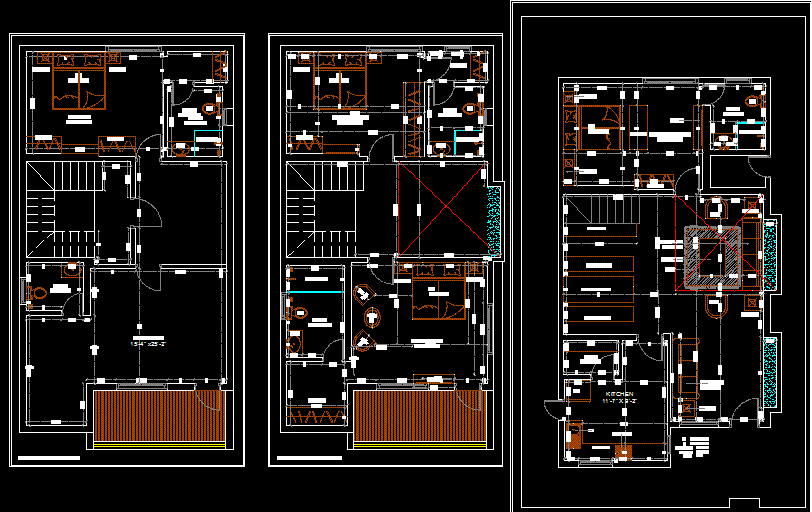 G2 House Layout Design with Structural Details in CAD Drawing File