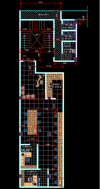 Bank Building Floor Plan Layout Design in AutoCAD DWG Format