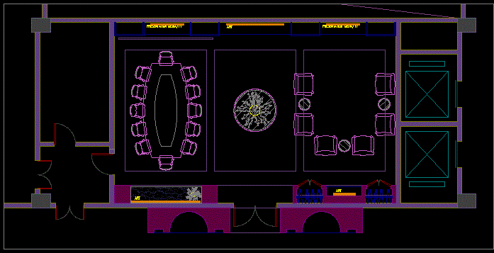 Meeting Room Interior Layout and Design Plan in AutoCAD DWG File