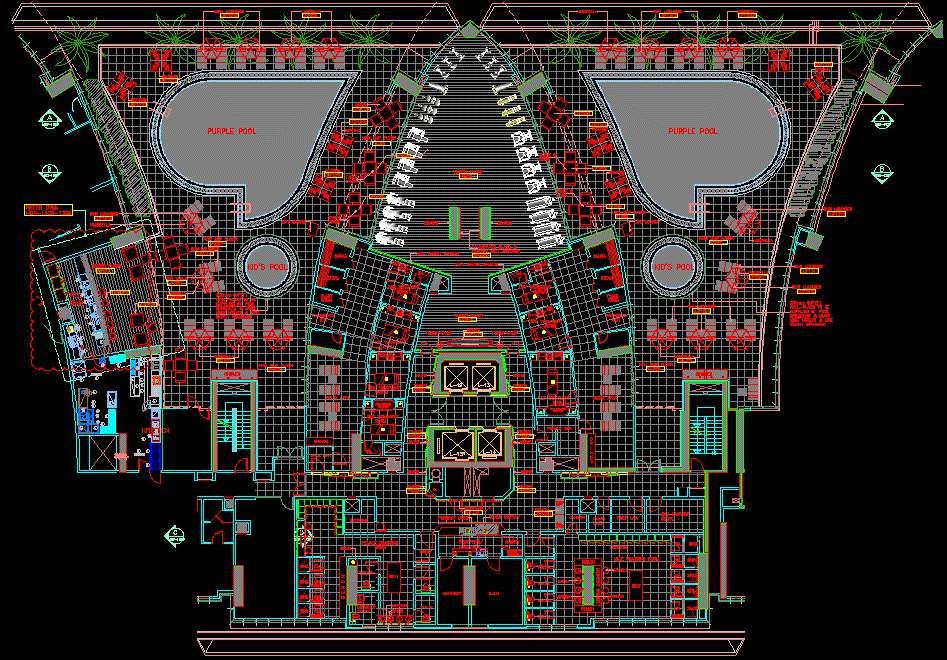 Swimming Pool Interior Design Plan in AutoCAD CAD Drawing File
