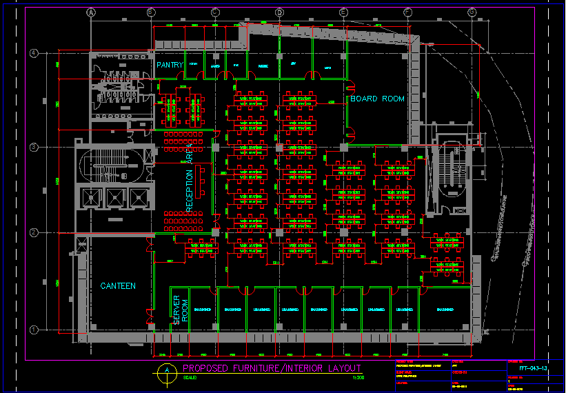 Corporate Office Interior Layout Design in AutoCAD DWG Format