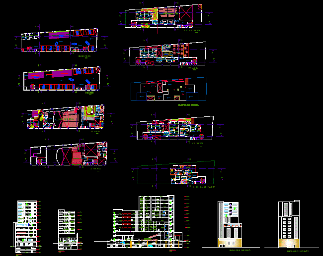 Furniture and Elevation Layout Design for Bank in AutoCAD DWG File