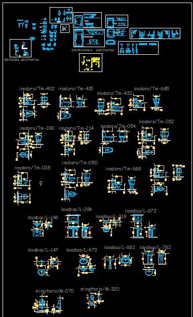Sanitary Fixture for Plumbing Layout Design Plan in AutoCAD CAD Blocks