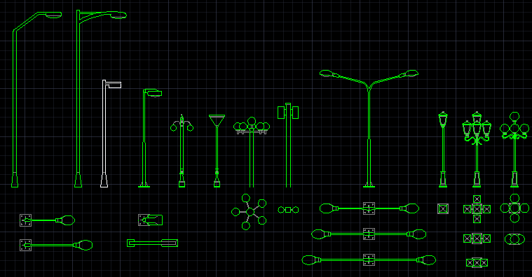Street Light Pole Urban Lighting Layout Plan AutoCAD Design File