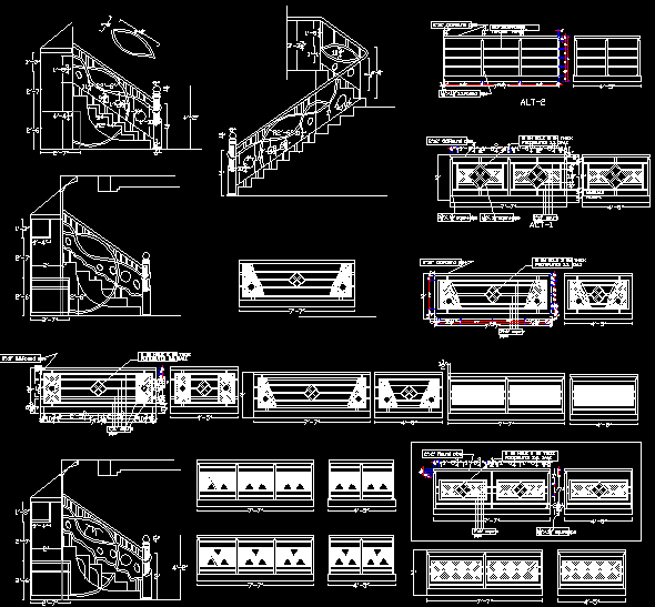 Railing wall DWG CAD drawing. Download the AutoCAD drawing file now.