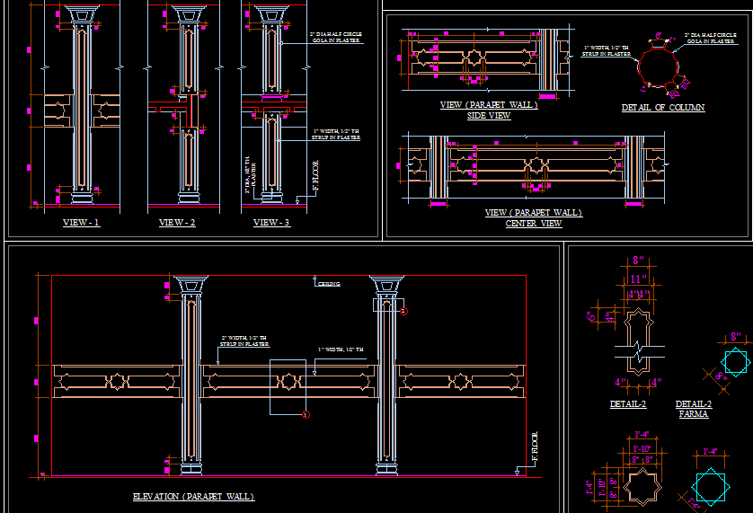 Column Interior Design CAD Drawing File Download DWG AutoCAD Plan