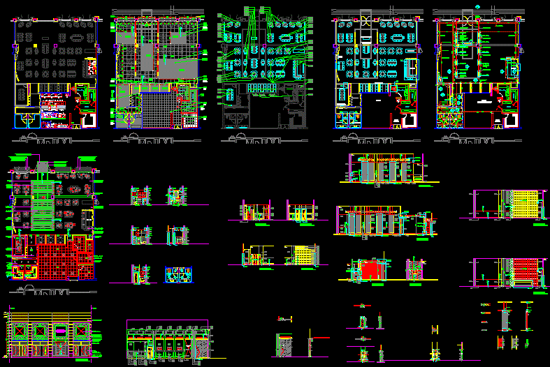 Restaurant Detailing DWG CAD Drawing Layout Architectural Plan