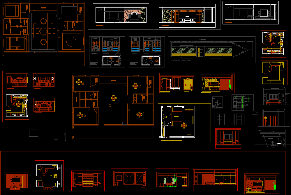 House Interior DWG CAD Drawing Layout for Modern Home Design