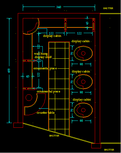 Jewellery Showroom CAD Drawing in DWG File for Interior Planning