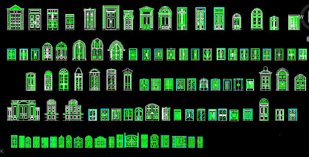 Door and Window CAD Blocks DWG Design Drawing for Architecture