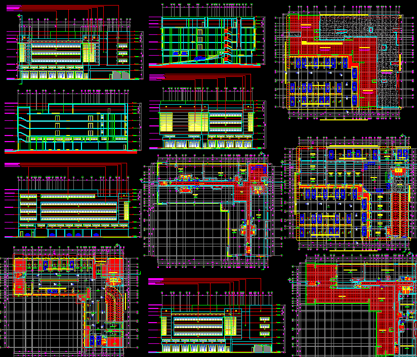Corporate Building DWG CAD Design Drawing Layout for Office Planning