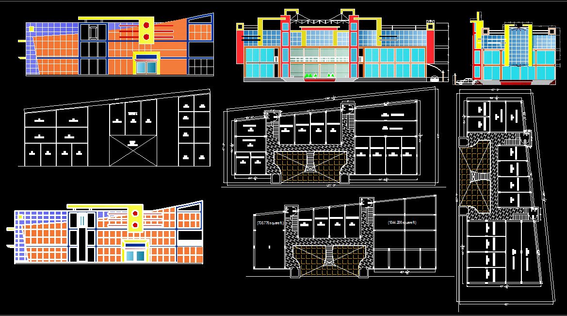 AutoCAD Architectural Design Plan for Modern Business Center Layout