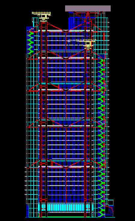High-Rise Corporate Building CAD Drawing with Detailed Floor Layout