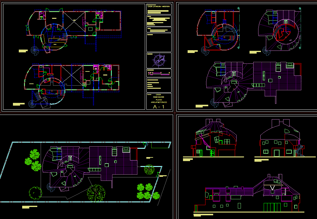 Modern House Lawson Westen DWG CAD Drawing with Floor Plan Design