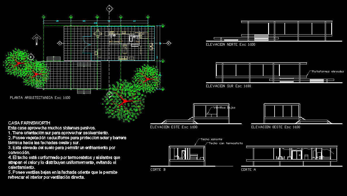 Farnsworth House DWG CAD Drawing File for Modern Architectural Layouts