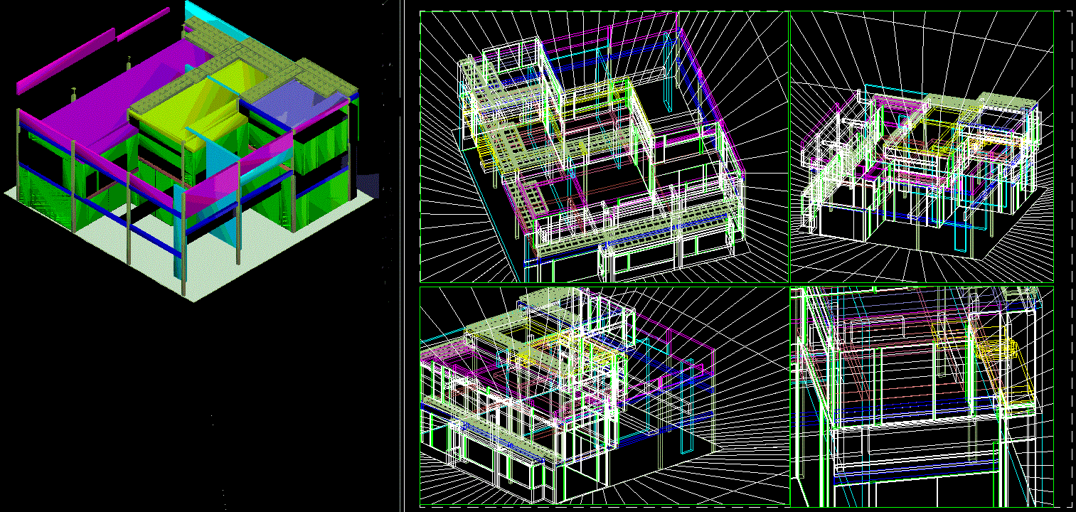 House Elevation Drawing in 3D DWG CAD File for Architectural Designs