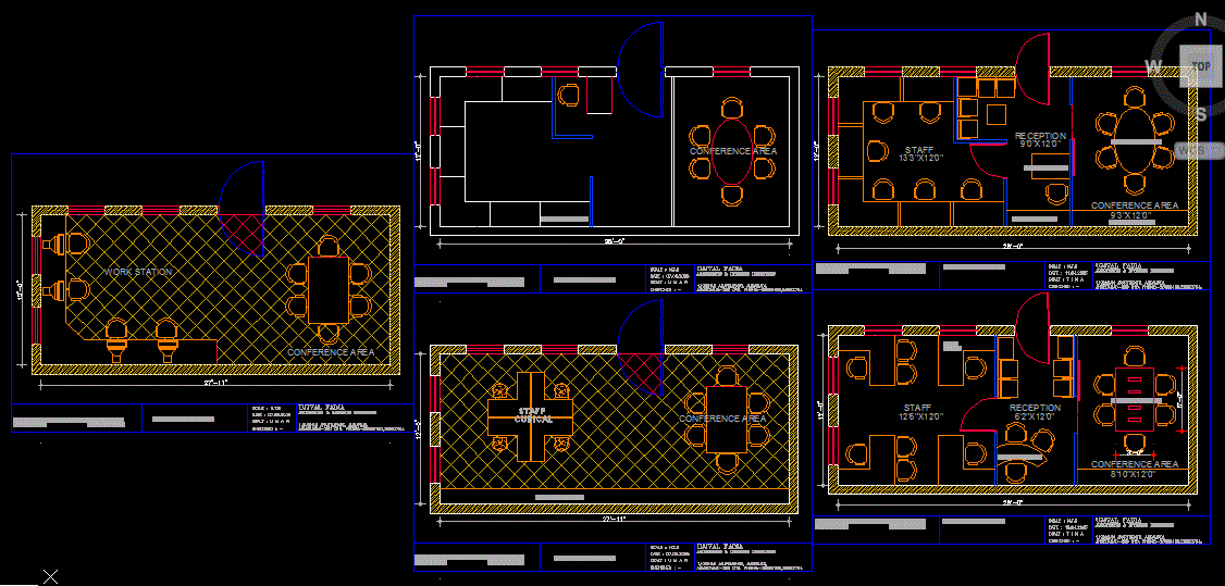 Modern Office Layout DWG CAD Drawing File for Interior Designers