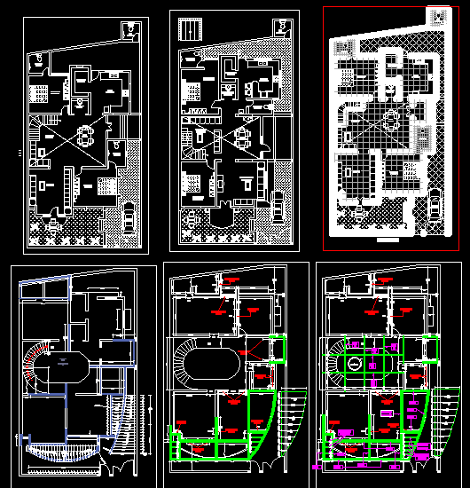 Single Storey 2BHK House Plans DWG File for Residential Layout