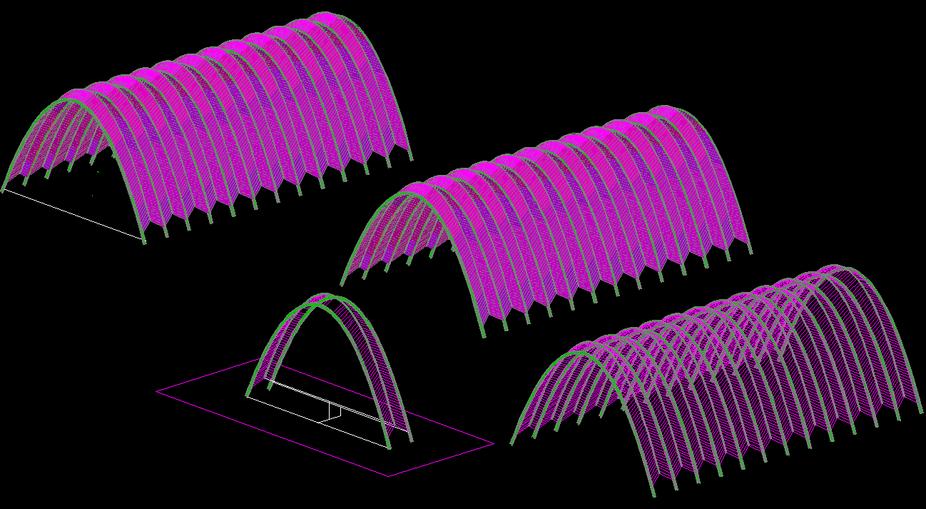 3D Umbracle Santiago Calatrava DWG File with Plan and Elevation