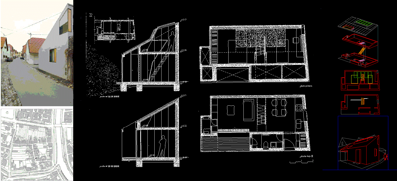 Modern XXS House AutoCAD DWG Drawing File with Plans and Sections