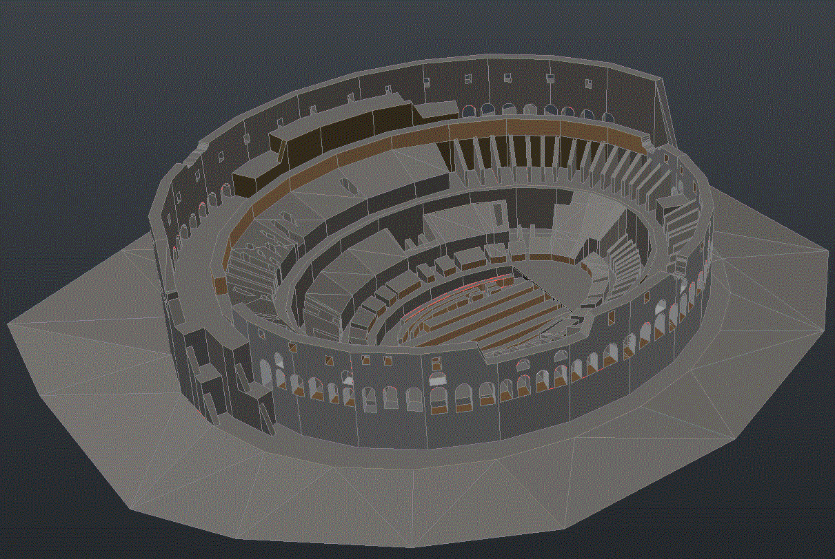 Roman Colosseum 3D Architectural Model AutoCAD DWG Drawing File