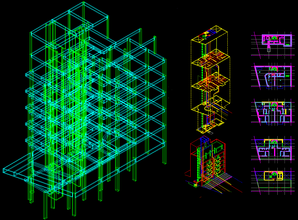Yapeyu High Rise Structure 3D Architectural in DWG AutoCAD File