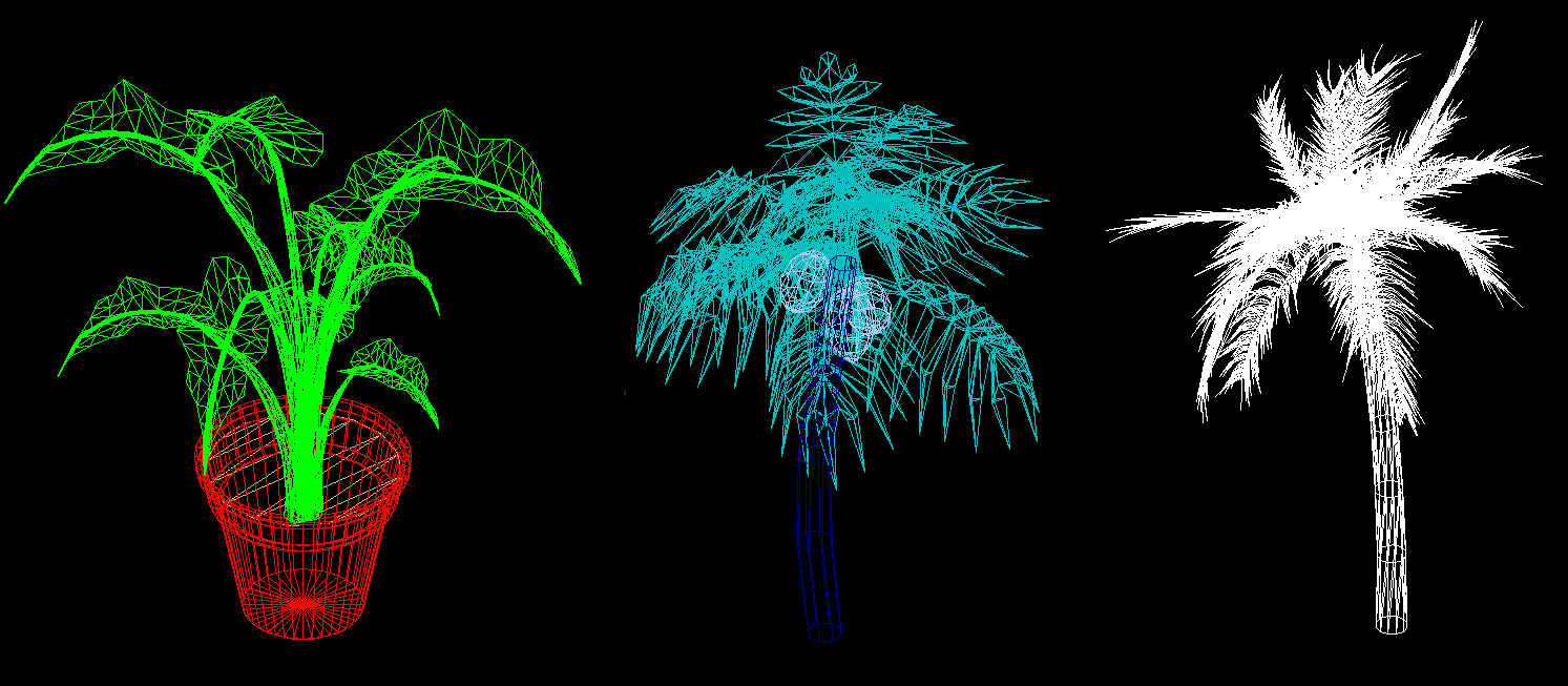 Three Types of Tree and Plant CAD Blocks for Landscape Design