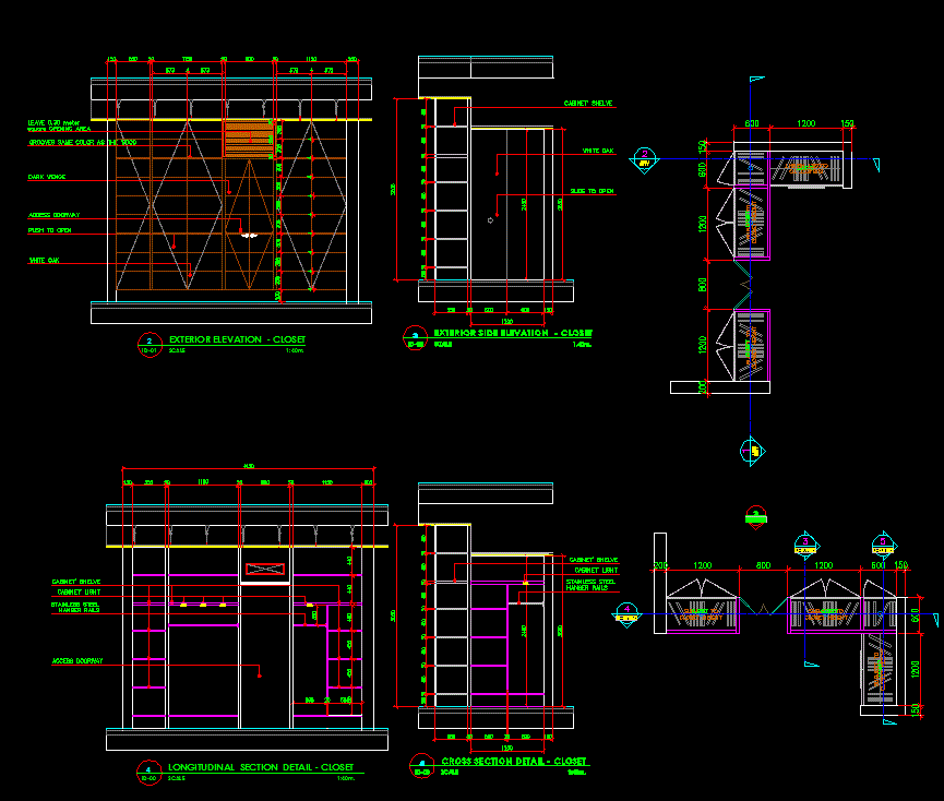 Flat Section and Elevation Drawings in DWG Format for CAD Use