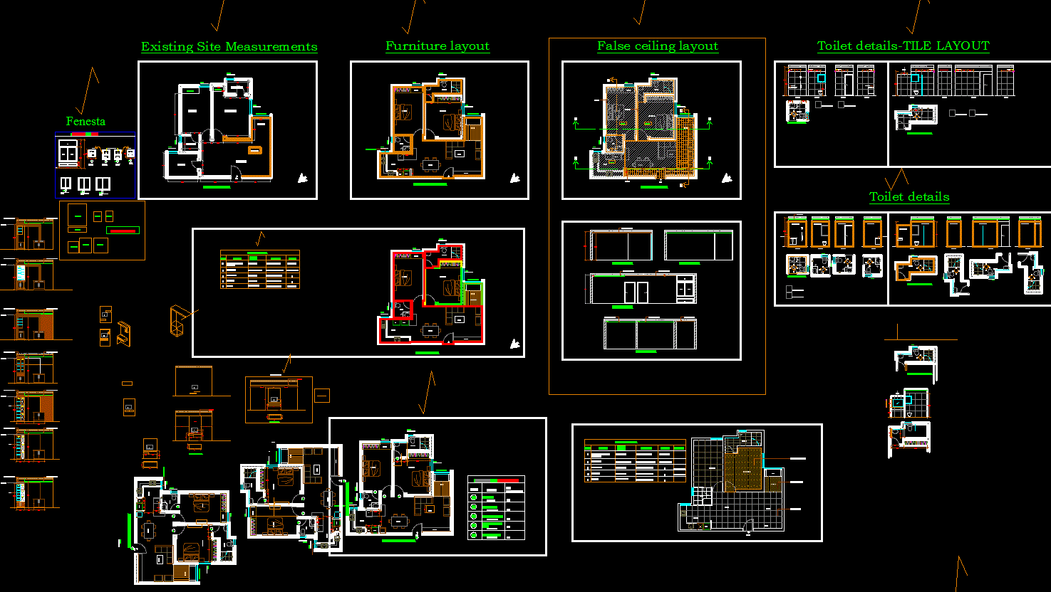 2 BHK Flat Design Plan in DWG Format with Complete AutoCAD Layout