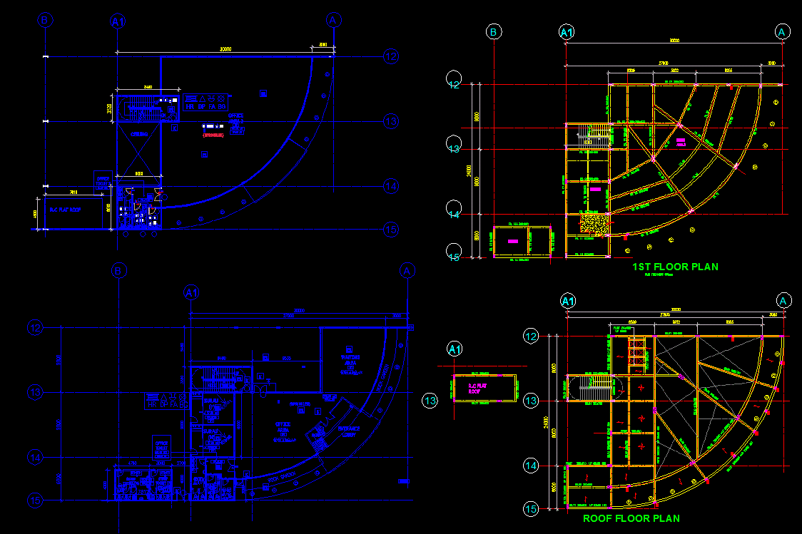 Apartment Roof Plan DWG Layout for Architectural Design Project